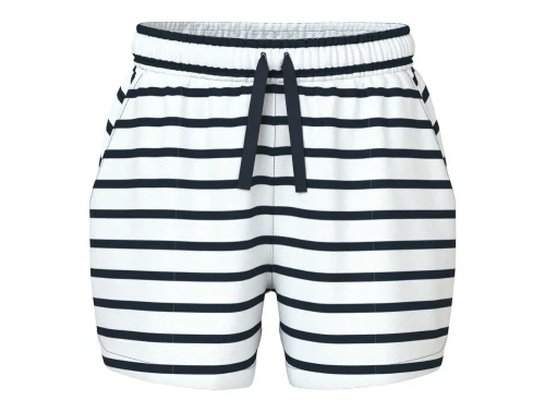 Hvide shorts med mørkeblå striber og bindebånd fra Name It 13215235 bright white